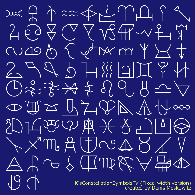 星座記号 (Constellation Symbols Fixed-width version)