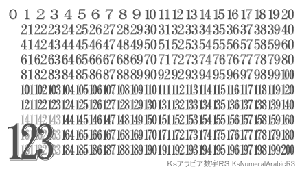 アラビア数字影付ローマン