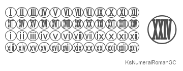 ローマ数字丸付ゴシック