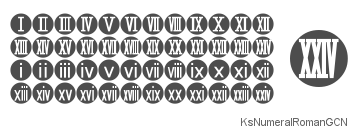 ローマ数字丸付白抜ゴシック