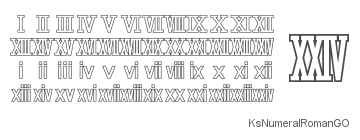 ローマ数字袋文字ゴシック