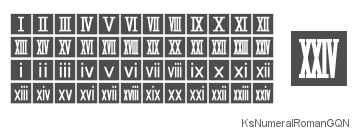 ローマ数字四角付白抜ゴシック