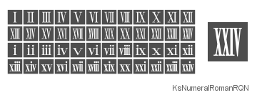 ローマ数字四角付白抜ローマン