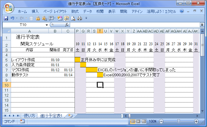 進行予定表